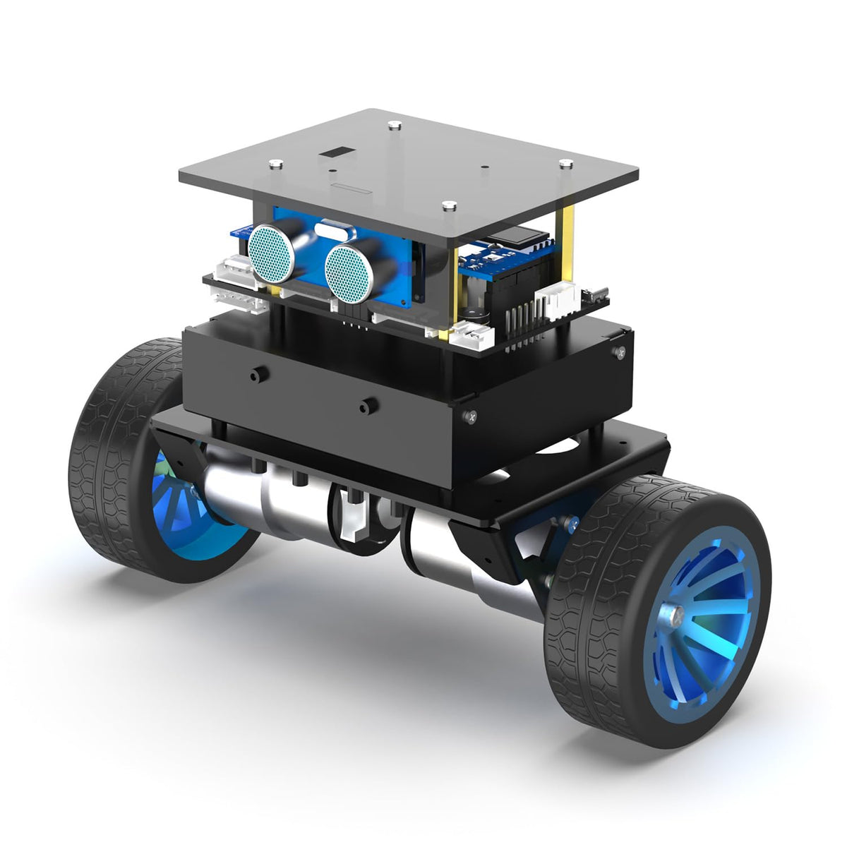 Yahboom STM32 2wd SelfBalancing Robot,TwoWheeled Intelligent Robot Chassis Kit,PID Obstacle Avoidance Encoder Motor (Standard