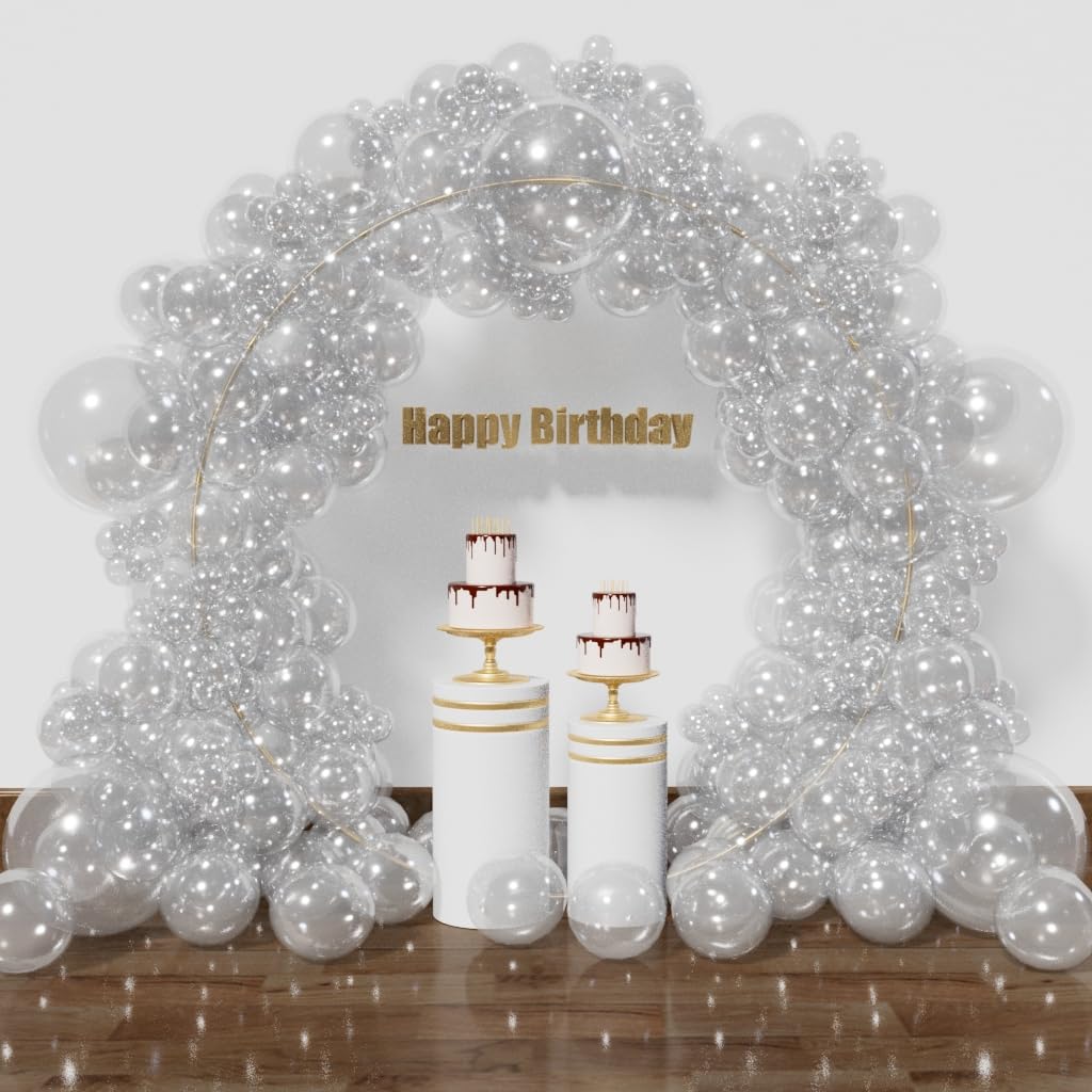 130Pcs Clear Balloons Different Sizes 5 10 12 18 Inch Clear Balloon Garland Arch Kit, Transparent Latex Balloons For Birthday We