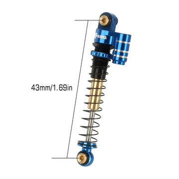 INJORA RC 43mm Shocks Aluminum Threaded Tele Absorber Damper for Axial SCX24 Gladiator Bronco C10 JLU Deadbolt B17 1/24 Upgrade(