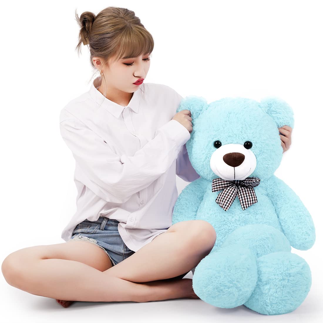 Sausudols Giant Teddy Bear 47 Inches Stuffed Animal Plush Bear For Girls Boys Cuddly Teddy Bear Gift For Valentine'S Day Christm