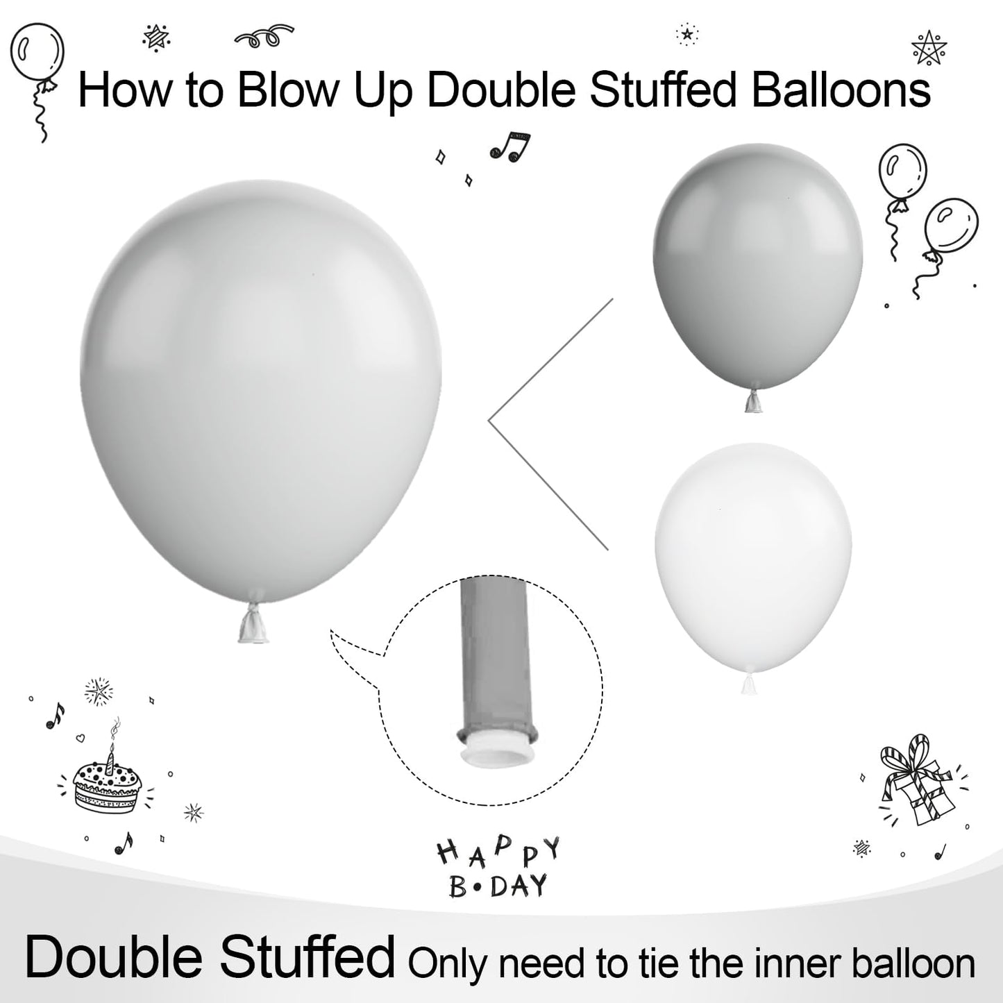 148Pcs Dusty Blue Balloon Arch Kit,Double Stuffed Blue Balloon Garland Pastel Blue Grey White Balloons Slate Blue Balloon Arch F