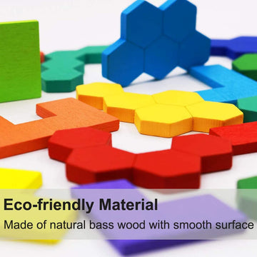 2 Pack Wooden Russian Blocks Puzzle + Hexagon Puzzles For Kids & Adults, Wooden Block Puzzle Intelligence Brain Teasers Toy Logi