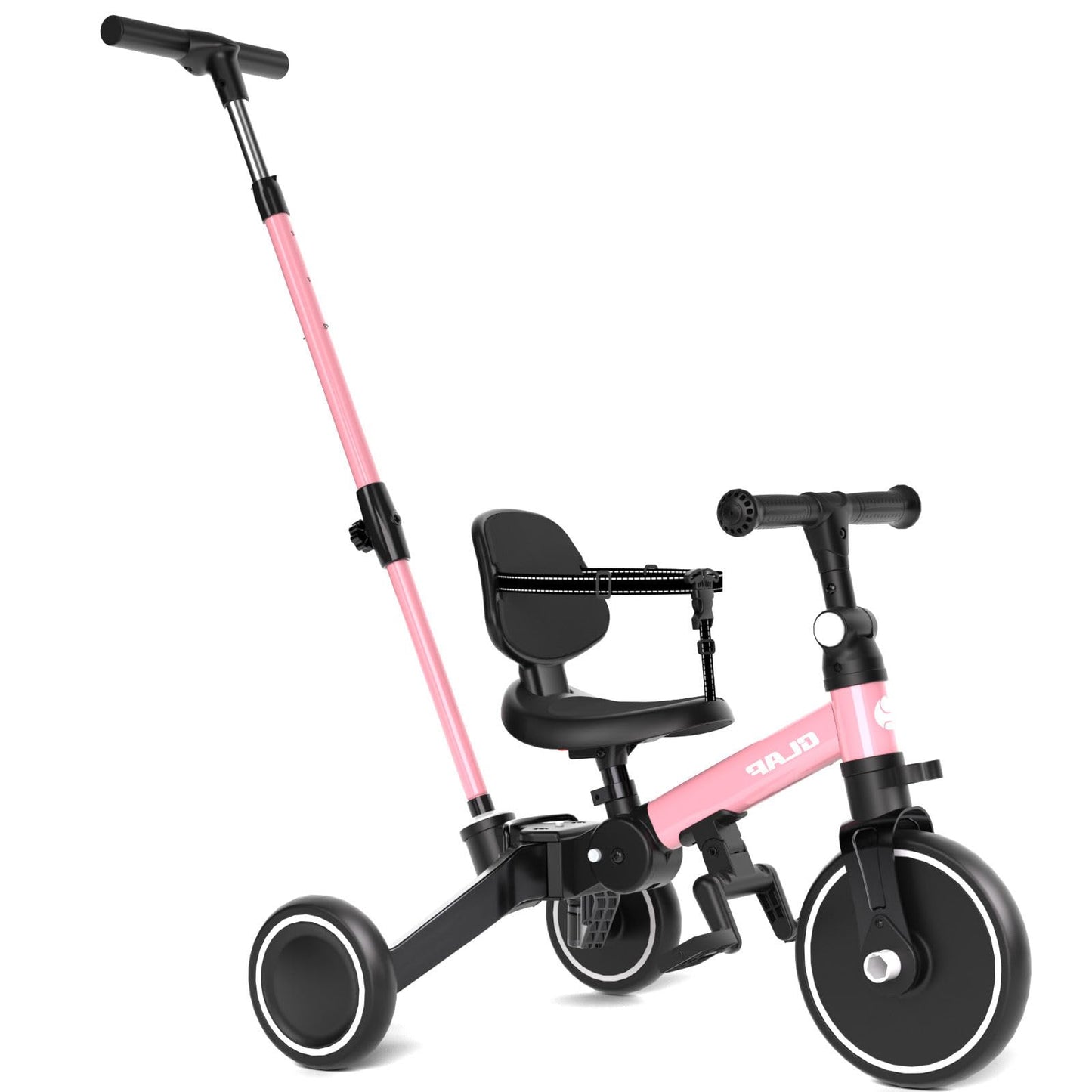 Glaf Toddler Bike, Folding Toddler Tricycle For 1-4 Year Old With Push Handle, Balance Bike, 6 In 1 Trike With Removable Pedals