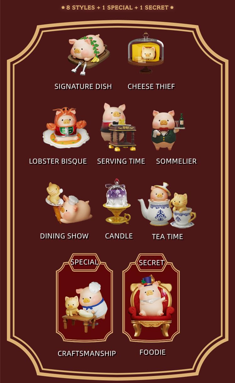 Maidimiao Lulu The Piggy Pigchelin Restaurant Series 1Pc Cute Pig Blind Box Figures Collectible Toys Kawaii Birthday Gifts