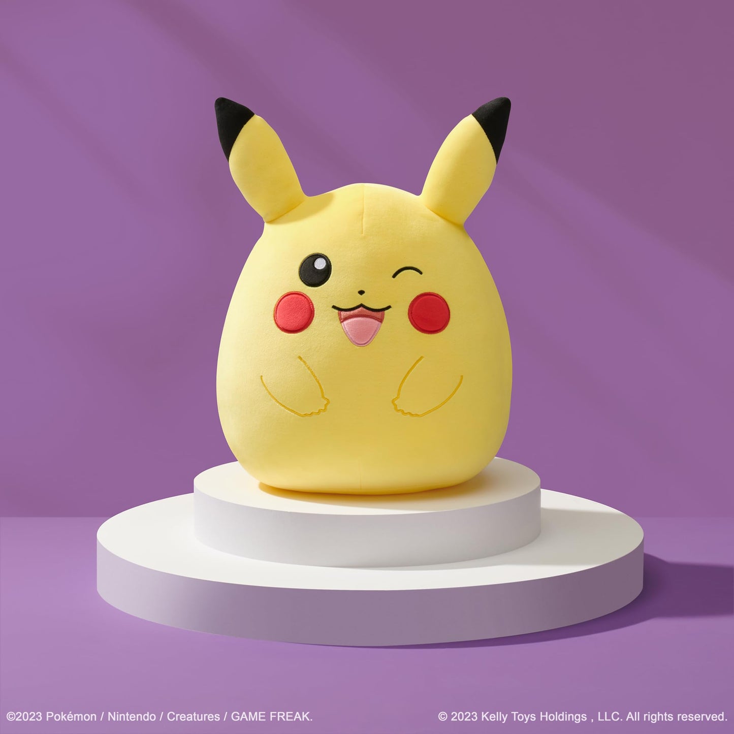 Squishmallows Original 14-Inch Winking Pikachu Pokémon Plush - Soft, Large, Official Jazwares Stuffed Toy for Kids and Collectors