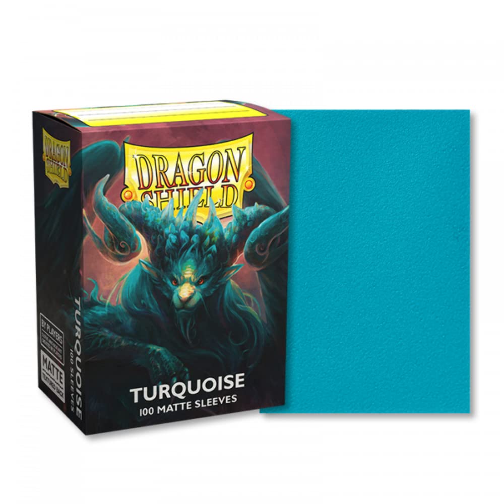 Dragon Shield Sleeves – Matte Turquoise “Atebeck” 100 Ct – Card Sleeves - Smooth & Tough - Compatible With Pokémon, Magic The Gathering Cards & Digimon Mtg Tcg Ocg & Hockey Cards