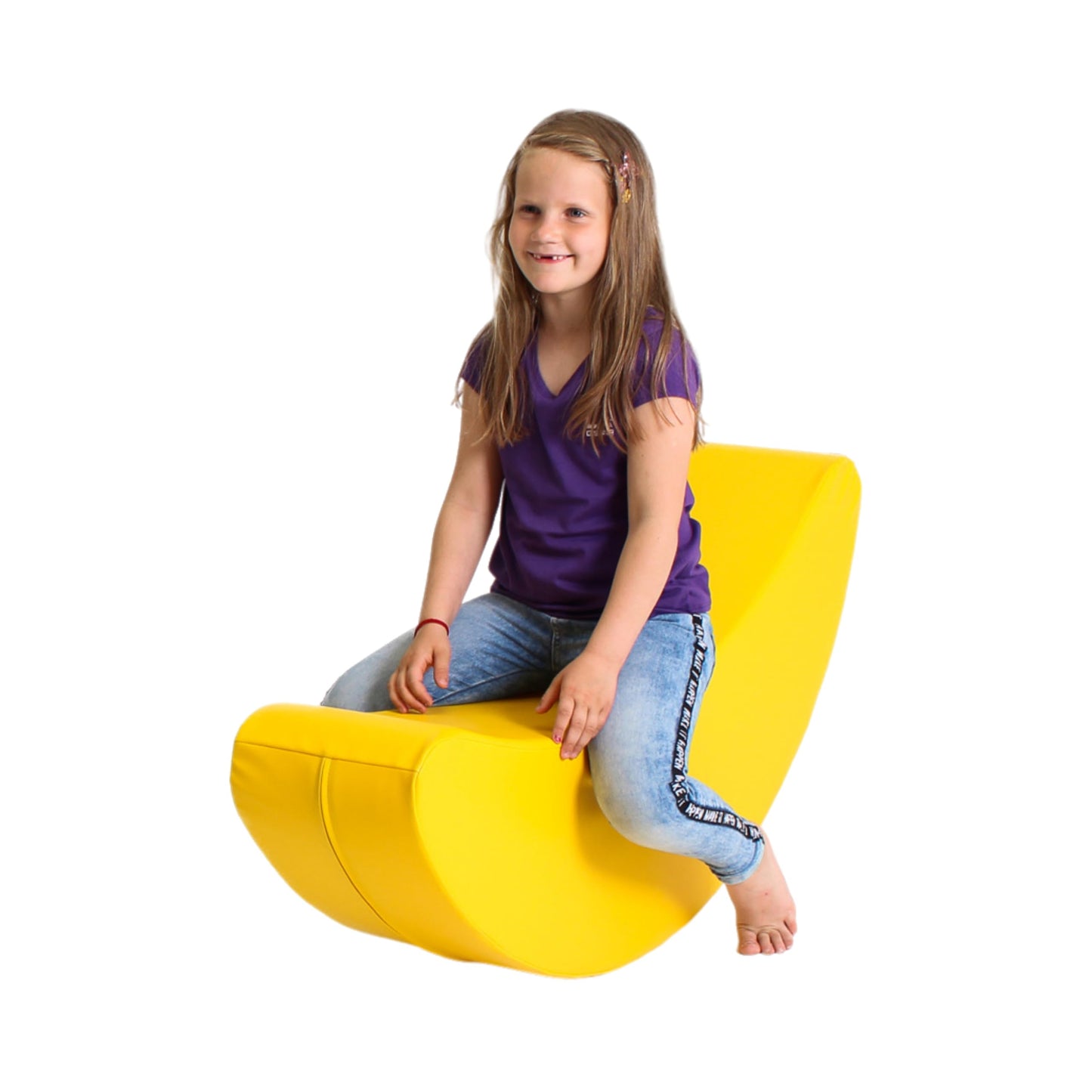 Iglu Soft Play Rocker Banana Shape Large Rocking Horse Hobby Toy For Kids Age 1-7 Montessori Open Ended Play (Yellow)
