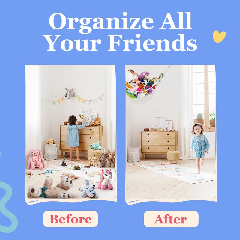 Lilly'S Love Large Stuffed Animal Net Hammock For Plushie Toys | Corner Hanging Organizer For Your Teddy And Stuffy Collection |