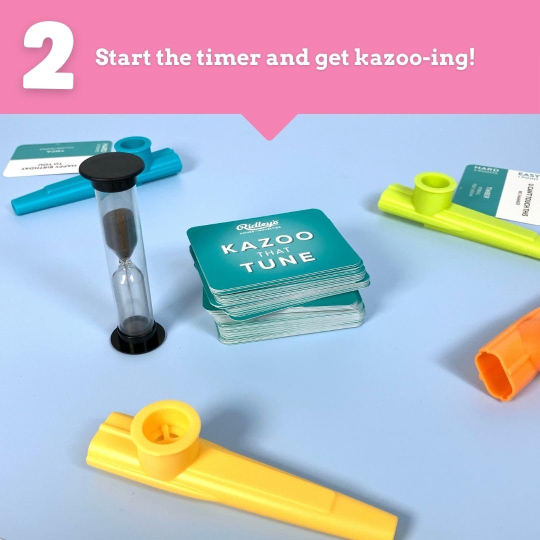 Ridleys Kazoo That Tune Song Guessing Game - Fun Song Games For Families, Fast-Paced Game For 2-4 Players, Ages 8+ - Includes 4