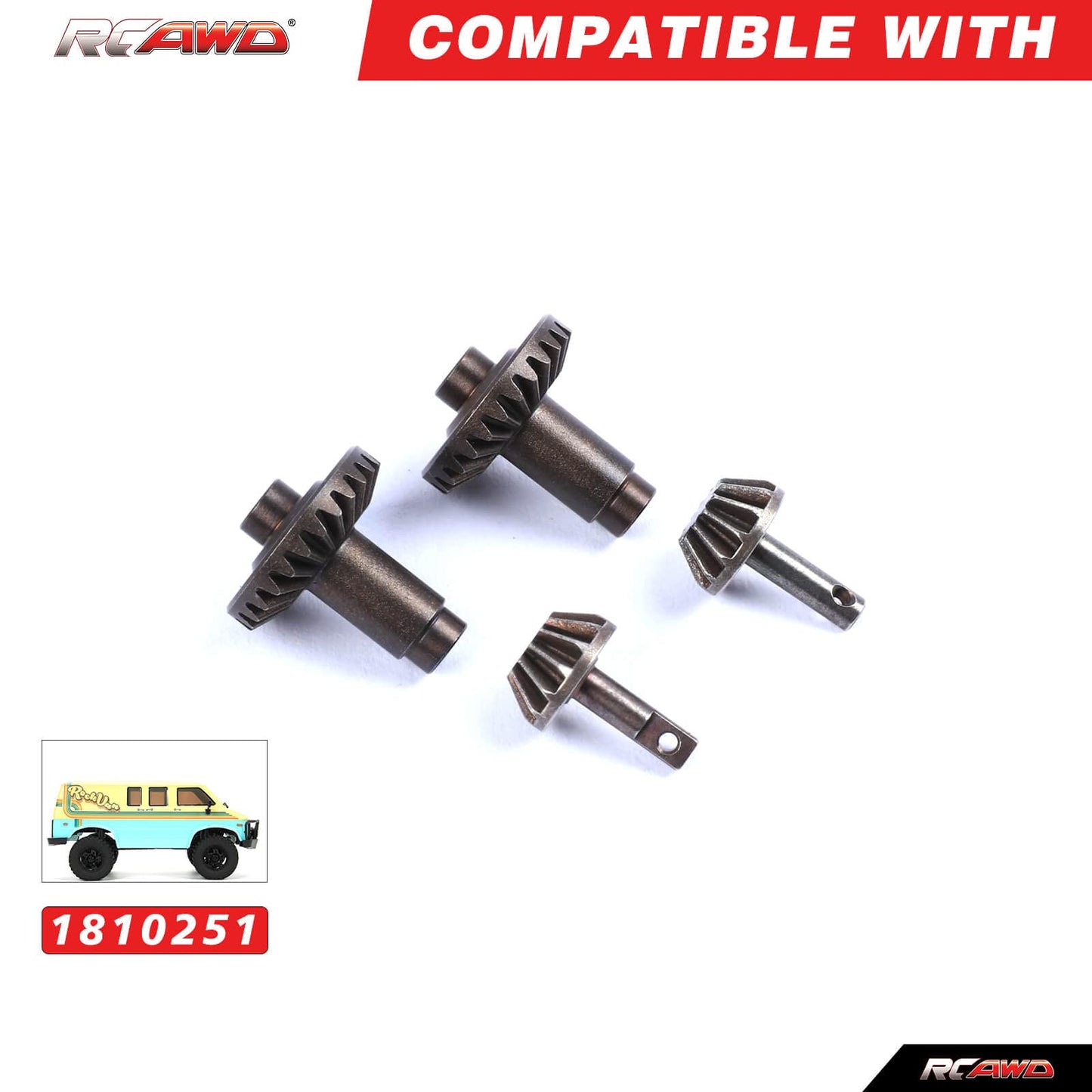 RCAWD CR18P Portal Axles Differential Gears for Hobby Plus 1/18 CR18P Rock Van & Trail Hunter Diff Gear Upgrade Parts