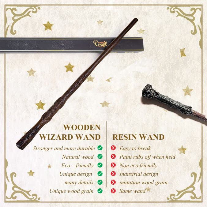 Handicraftviet Wooden Wand Collectible Cosplay Magic Wand/Magical Gift For Children And Adults On Halloween, Christmas, Birthday Partys (S9)