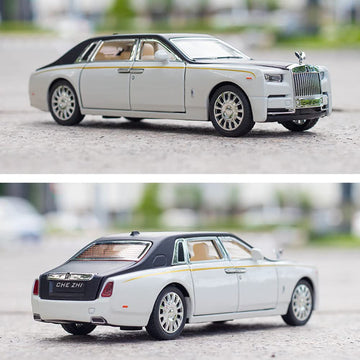 Alloy Collectible Rolls-Royce Phantom Model Toy Car, 1/32 Scale Diecast Car Model Pull Back Vehicles Phantom Toy with Sound & Li
