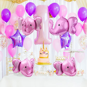 4D Animal Elephant Head Balloons Elephant Balloons For Kids Boys Girls Party Supplies Birthday Decorations Baby Shower, 4 Pack I
