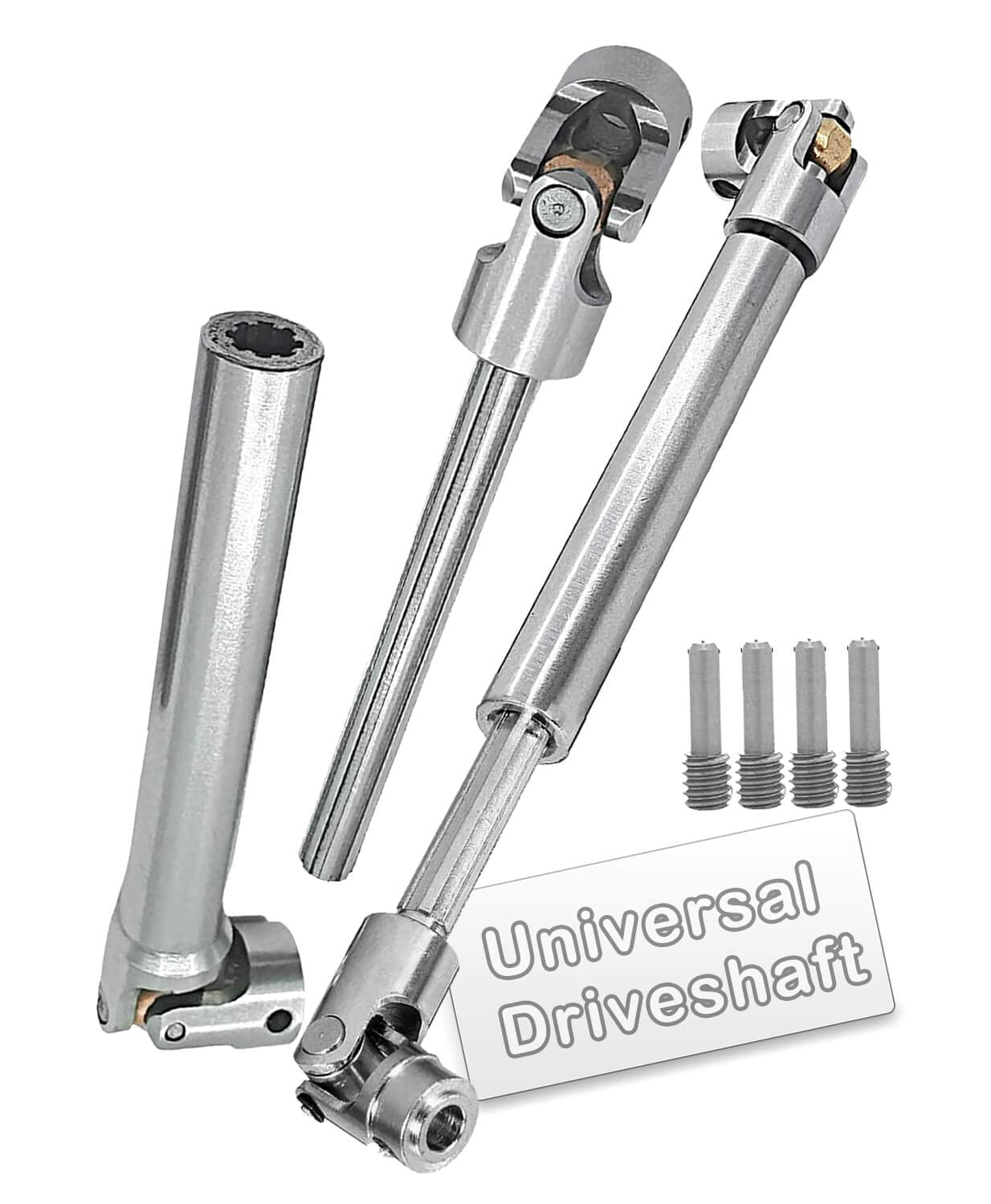 2PCS RC Crawler Drive Shaft for 1/10 Axial SCX10 TRX6 Wraith Redcat Capra GEN8 D90 TF2 RC4WD,ARRCat Stainless Steel Universal Dr