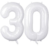 40 Inch White 30 Number Balloons, Jumbo Foil Balloons For 30Th Birthday Party Decorations Supplies / 30Th Anniversary Event
