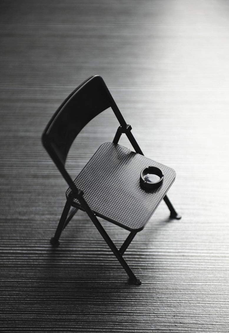 1/6 Scale Black Foldable Chair For 12' Action Figure Accessories Dollhouse Decoration Miniature Furniture