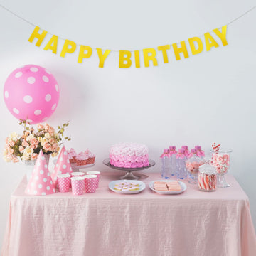 BLUE PANDA 126-Piece DIY Gold Glitter Banner Kit - Letters A-Z, Numbers 0-9, Hearts, Stars, 3 Strings for Party, Birthday Decora