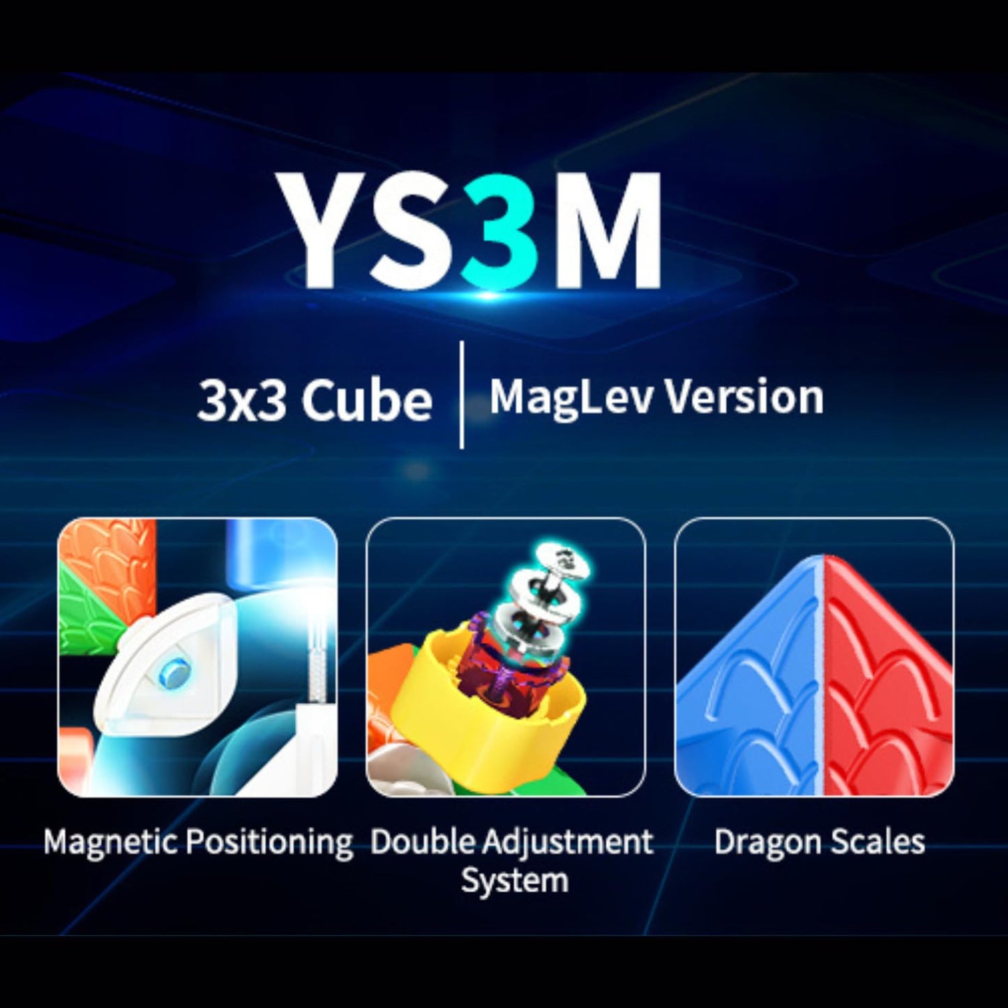 Cubelelo MoYu HuaMeng YS3 M MagLev 3x3 (Magnetic) Stickerless Speedcube for Kids & Adults | Features Double Adjustable System wi