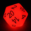 Bescon Jumbo Glowing D20 38MM, Big Size 20 Sides Dice Red Glow in Dark, Big 20 Faces Cube 1.5 inch