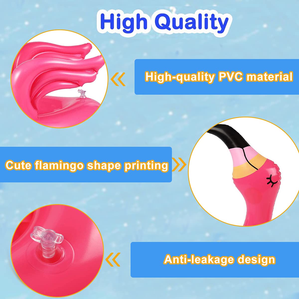 Camlinbo 15 Pcs Inflatable Flamingo Pool Toys Ring Toss Pool Game, Flamingos Luau Party Decor Hawaiian Beach Toys Carnival Outdo