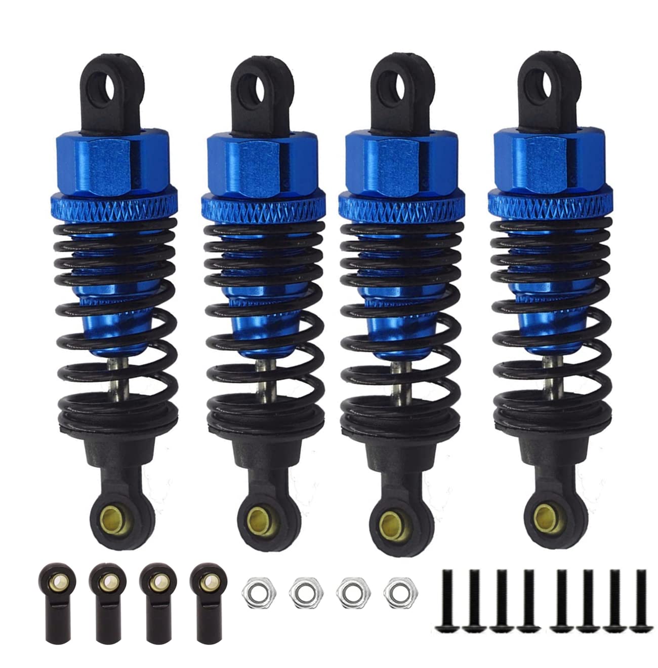 Aluminum RC Shocks Absorbers Damper for Tamiya TT01 Mf-01x 1/10 RC Car Upgrade Parts 4 pcs/Set(Navy Blue)