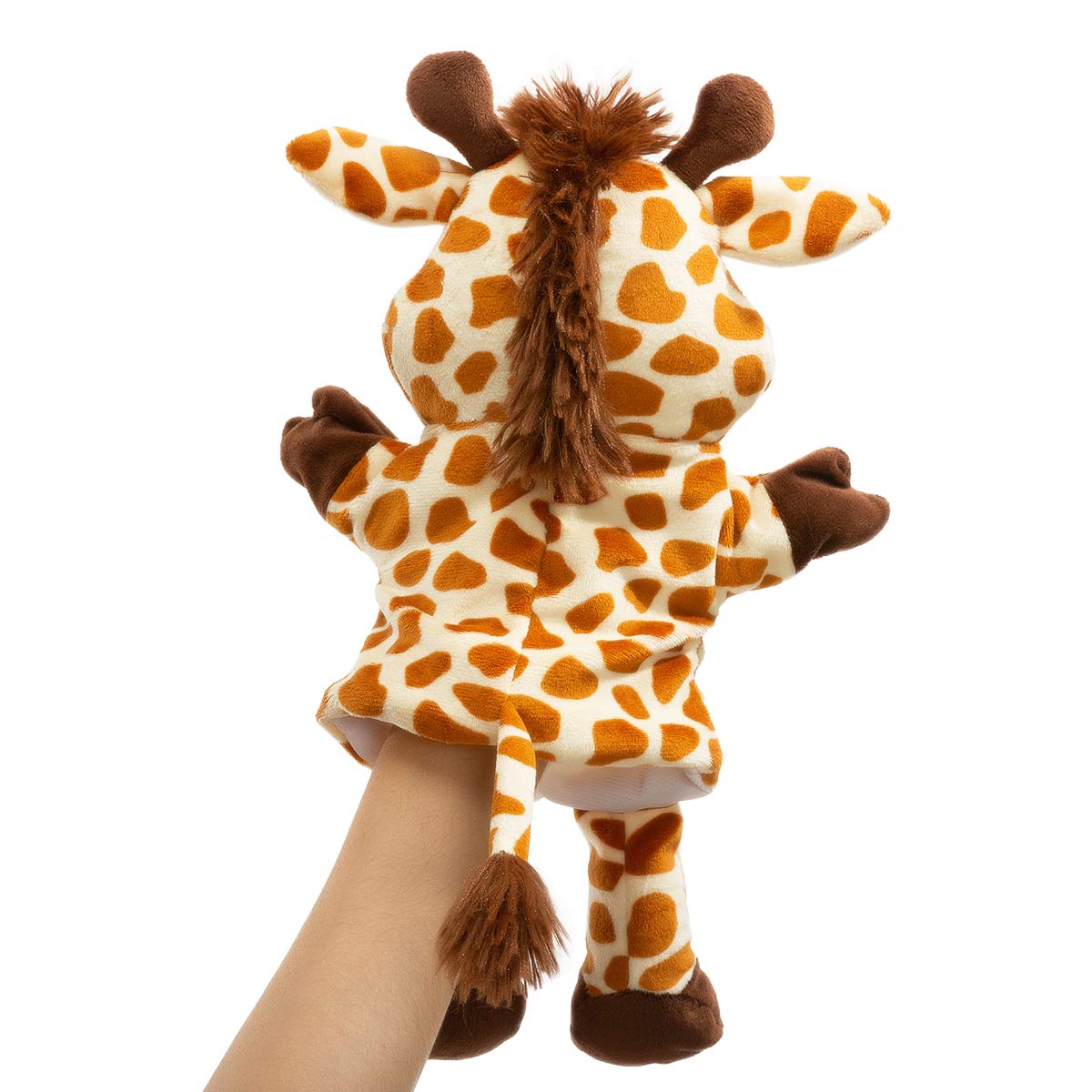 HollyHOME 14-Inch Giraffe Hand Puppet - Tan Sika Zoo Animal Toy, Perfect for Kids' Playtime and Imaginative Fun