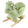 Rock My Baby Rocking Horse Green Dinosaur with Chair, Plush Stuffed Animal Rocker, Baby Rocker with Sweet Music, Wooden Rocking