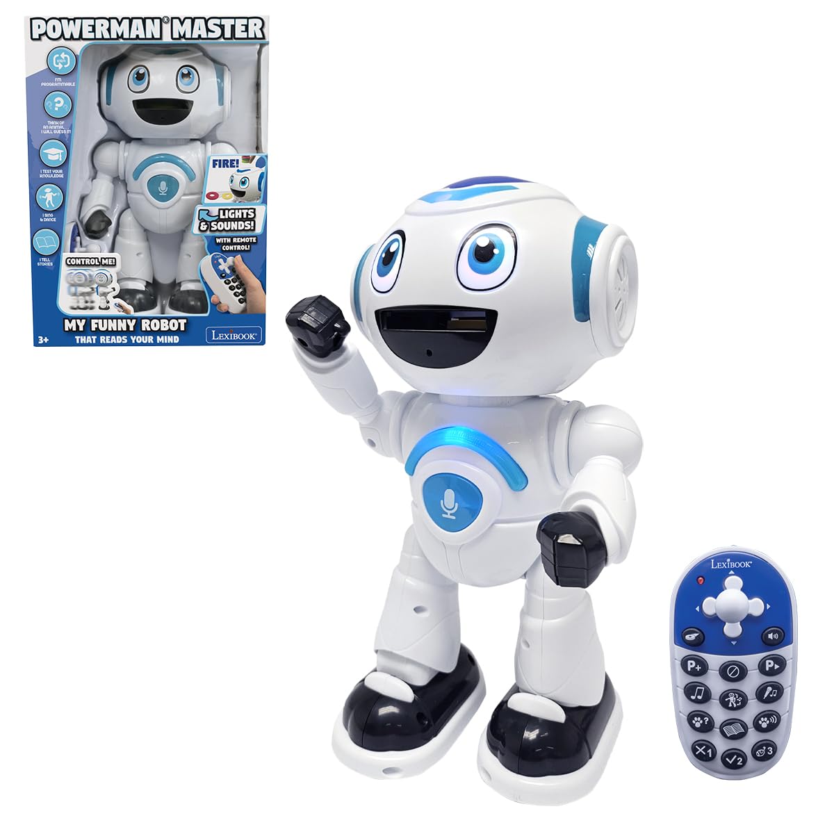 Lexibook - Powerman Master, Interactive Toy Robot That Reads In The Mind Toy For Kids Dancing Plays Music Animal Quiz Stem Progr