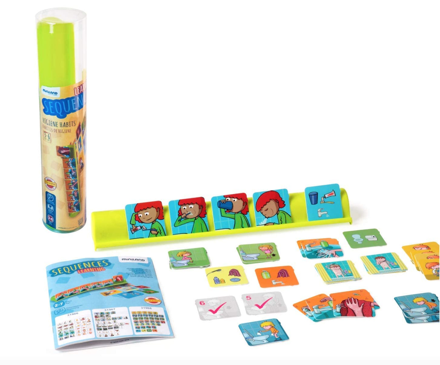 Miniland Educational - Learning Sequences: Hygiene Habits Playset