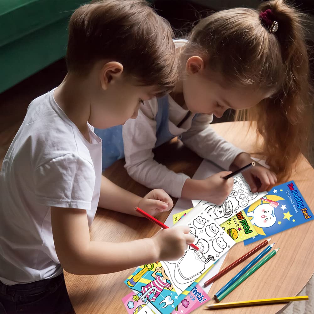 ArtCreativity Dental Coloring Books for Kids, Set of 20, 5 x 7 Inch Small Color Booklets, Dentist Office Giveaways, Favor Bag Fi