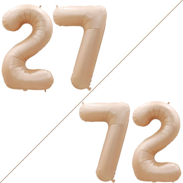 Goer Number 27 Balloons For 27Th Birthday Party Decorations,42 Inch Jumbo Foil Helium 72 Balloons For 72Nd Birthday Party Decoration (Caramel)