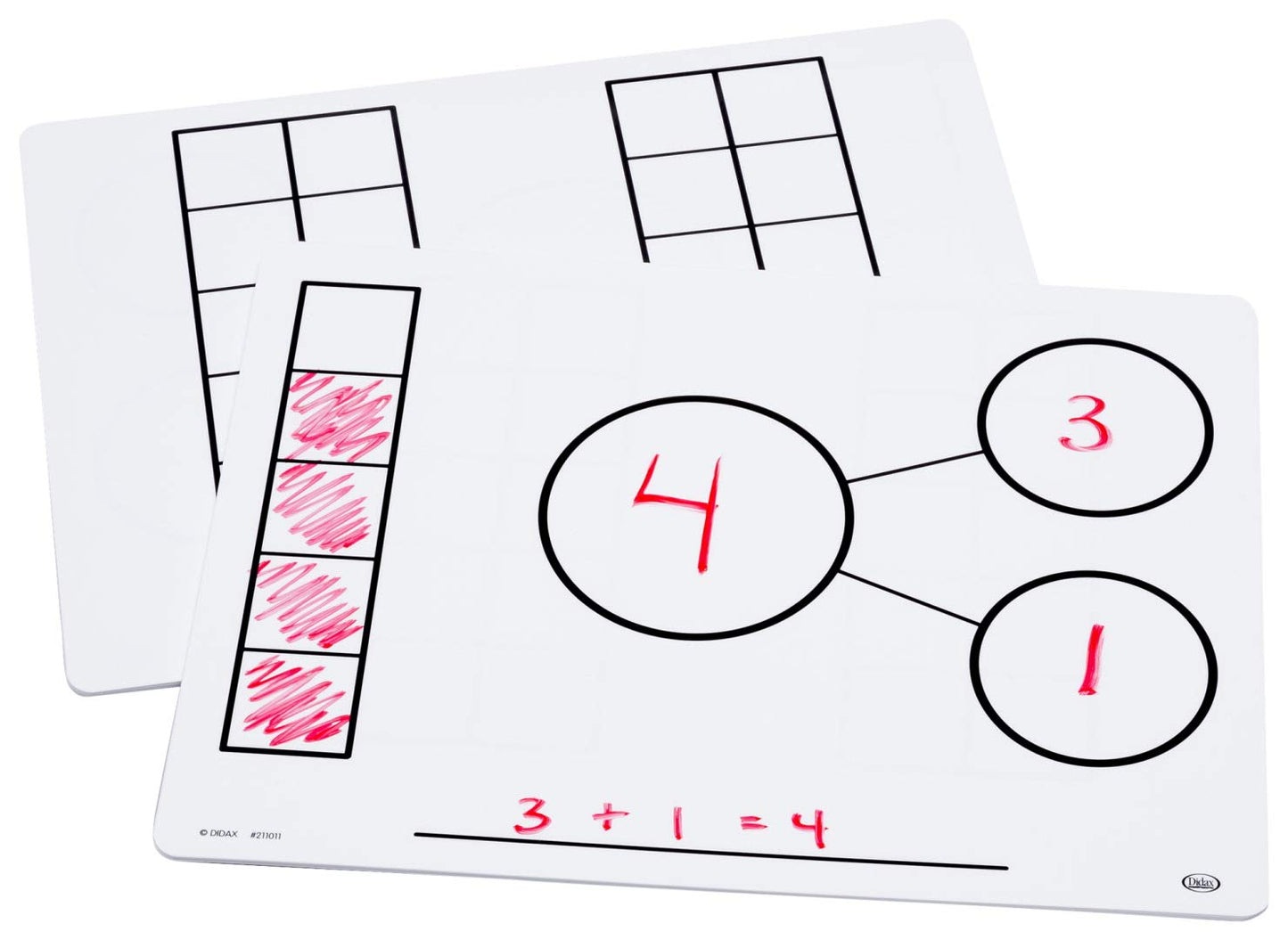 Didax Educational Resources Write-On Wipe-Off Five and Ten-Frame Mats, Set of 10