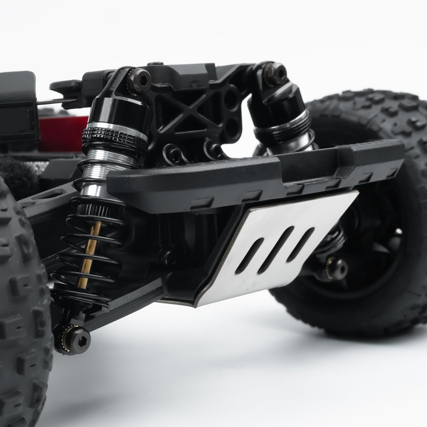 BRKRC Aluminum Front Rear Shocks Absorber RC Damper for Arrma 1/18 Granite Typhon Mojave Grom RC Crawler Upgrade (Black&Silver)