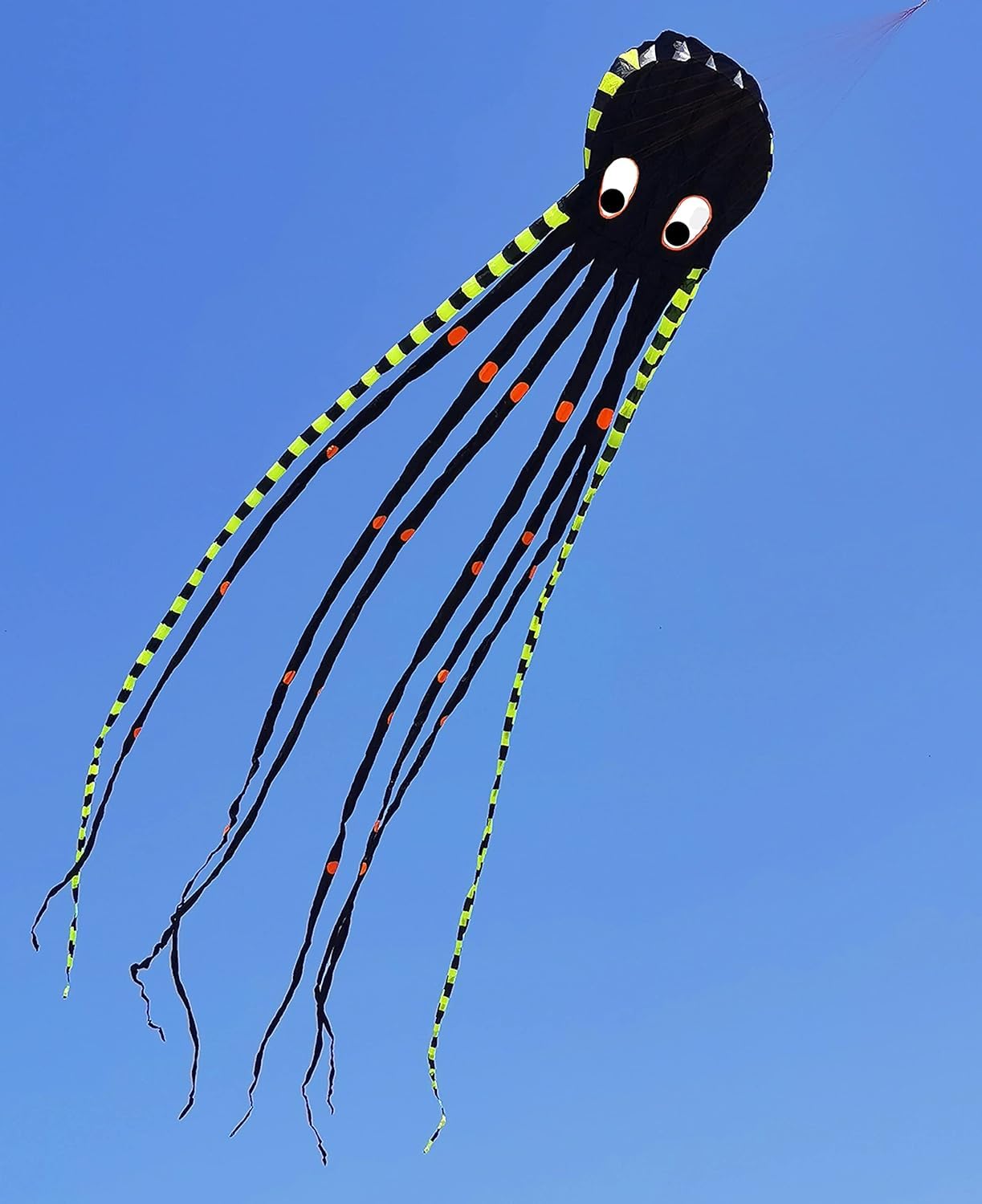 APZ Sky Visitor 3D 26ft Ultra Large & Fun Octopus Foil Kite with Handle & Line, Giant Kite for Adults and Kids, Boys Girls, Beac