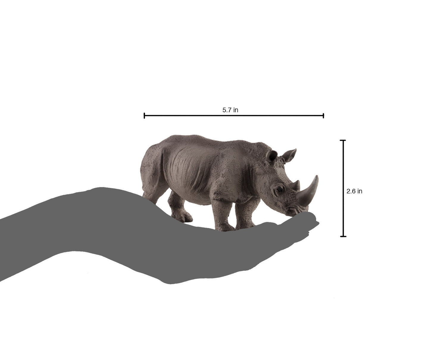 Mojo White Rhinoceros Rare Realistic International Wildlife Hand Painted Toy Figurine