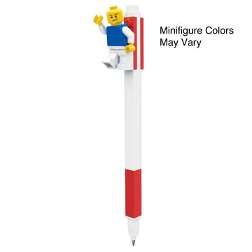 Iq Lego Stationery Gel Pen With Minifigure - Red (52602), Ages 6 And Up, 1 Gel Pen (Minifigure Colors May Vary)