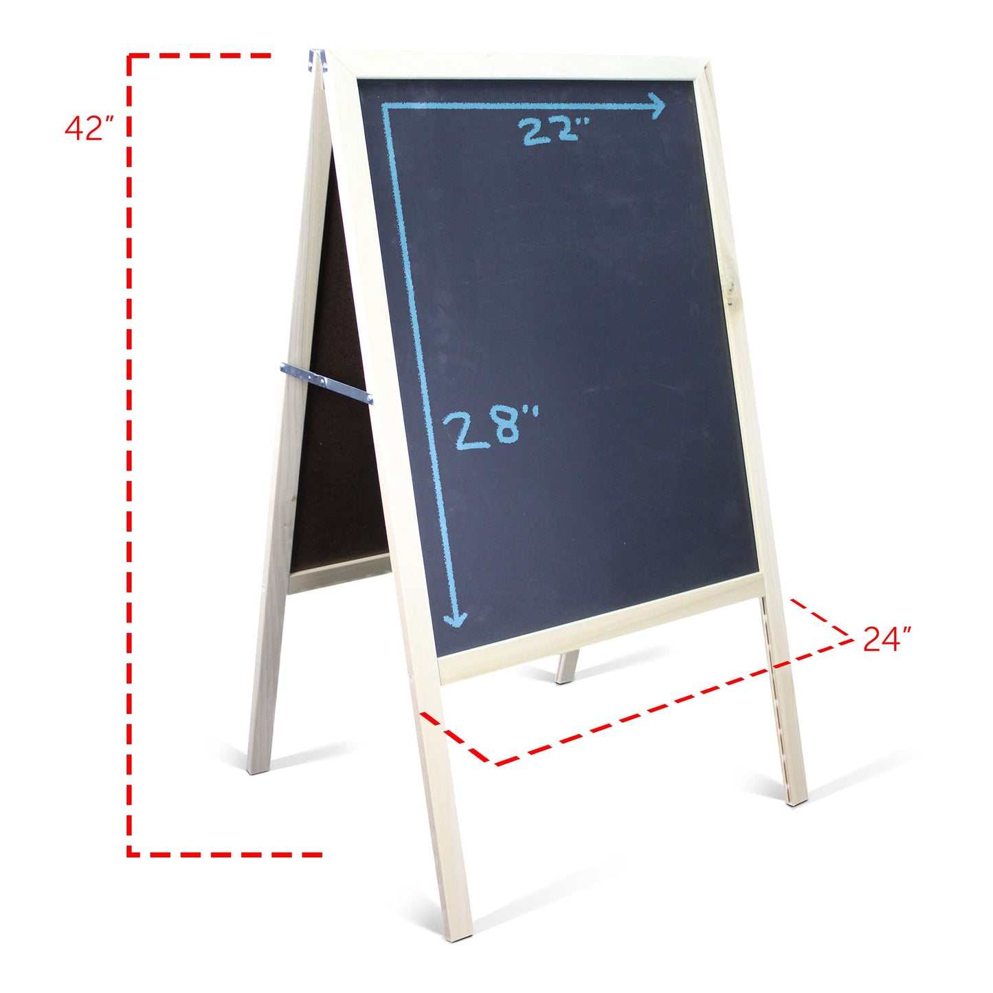 Crestline Products Natural Wood Marquee Easel ( 2 Black Dry Erase Boards) - 42 H x 24 W Sidewalk Easel