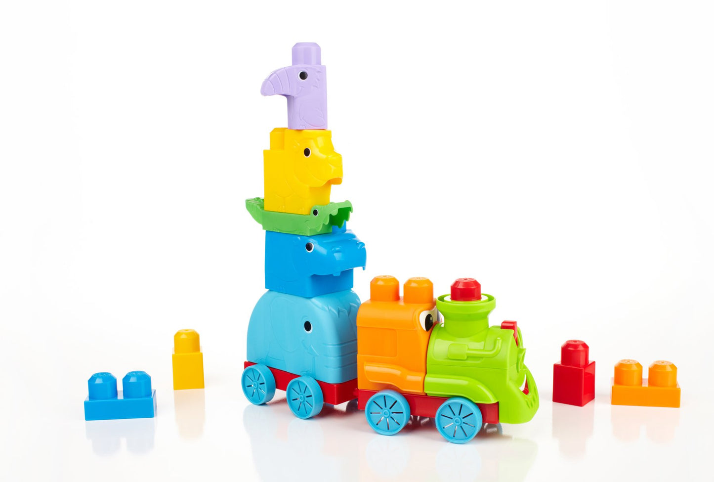 Mega Bloks First Builders Animal Safari Train - Plastic Construction Toys, Model CYP62