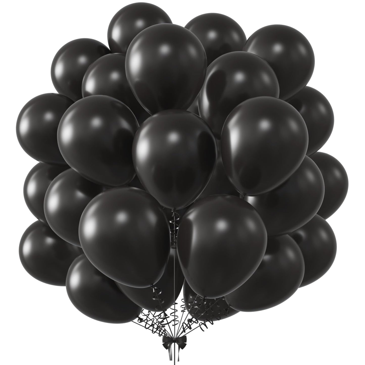 Kalor 12 Inch Black Balloons, 50 Pcs Latex Helium Balloons For Kid'S Birthday Party, Baby Shower, Wedding, Graduate Party Decorations