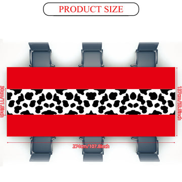 Remagr 54 X 108 Inch Cowboy Tablecloth Cow Table Runner Table Cover Rectangular Table Cloth Birthday Party Decorations Cow Theme