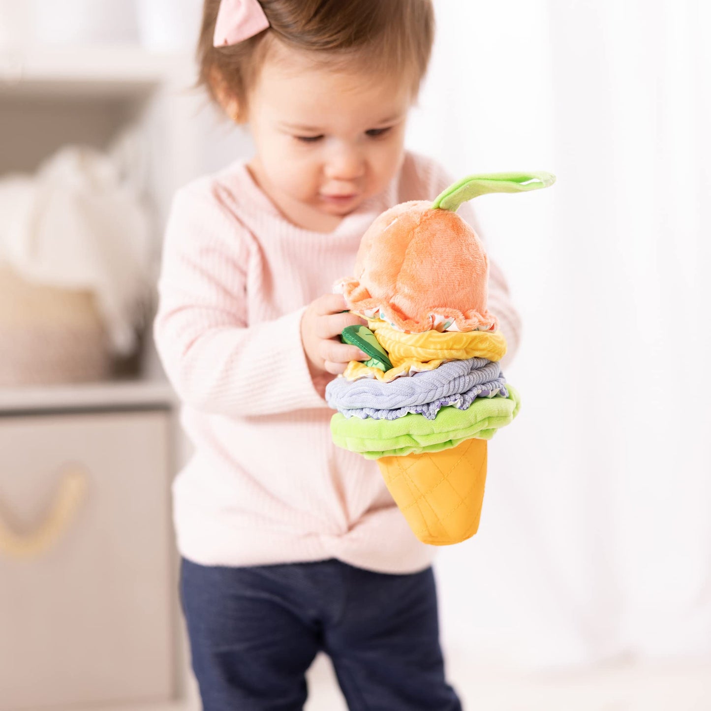 Melissa & Doug Ice Cream Take-Along Clip-On Infant Toy With Sound And Vibration