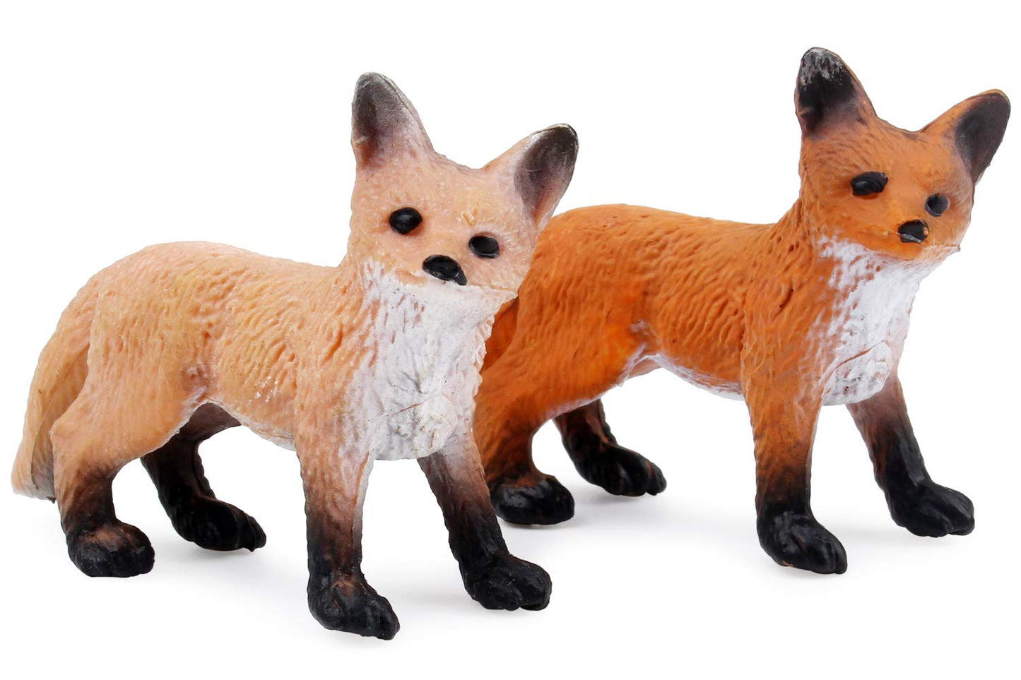 Uandme Fox Toy Figures Set Includes Arctic Fox & Red Foxes Figurines Cake Toppers (5 Foxes)
