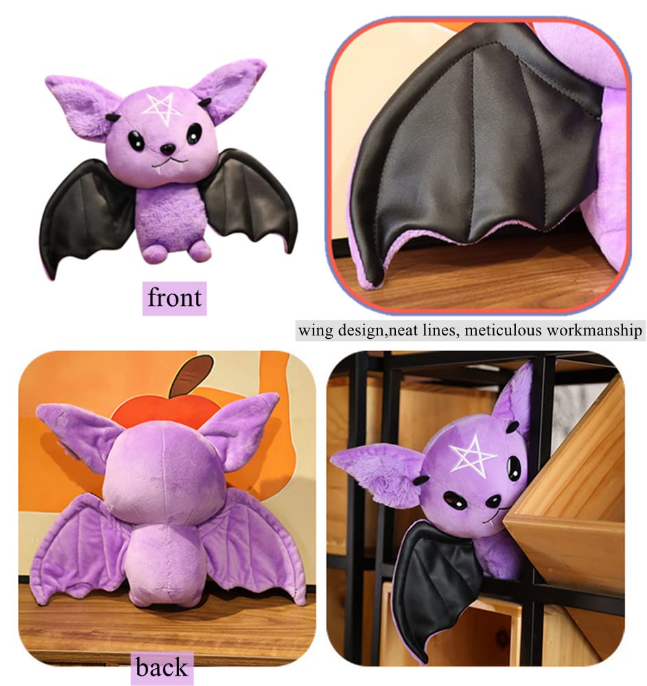 Natureman Bat Plush Stuffed Animal Toy, Soft Huggable Doll For Kids, Halloween & Christmas Gift (Purple, 11.8Inch)
