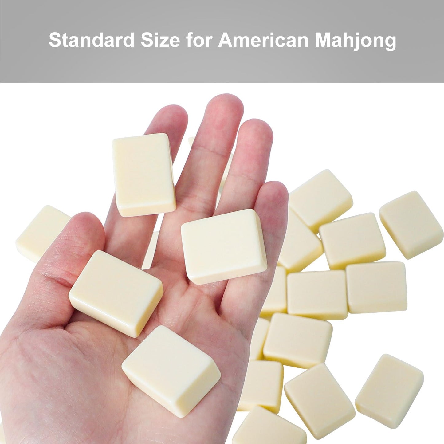 GUSTARIA 32 Pcs Blank Mahjong Tiles Set - 1.2" Ivory Plastic Tiles for American Mahjong, Ideal for Replacing Lost Tiles