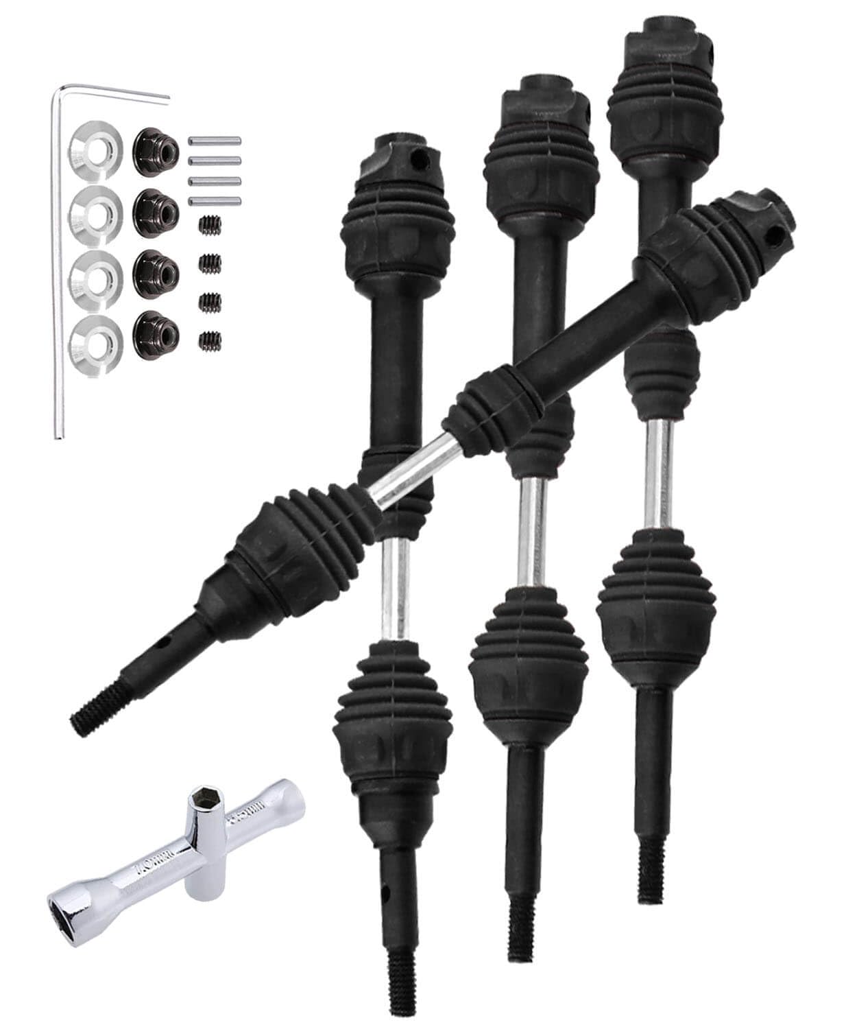 RCMYou Drive Shaft CVD Axles Upgrades Part for 1/10 Slash VXL 4X4,Rustler VXL 4X4 4WD,Stampede VXL 4X4 4WD,Hoss VXL 4X4 4WD,4Pcs