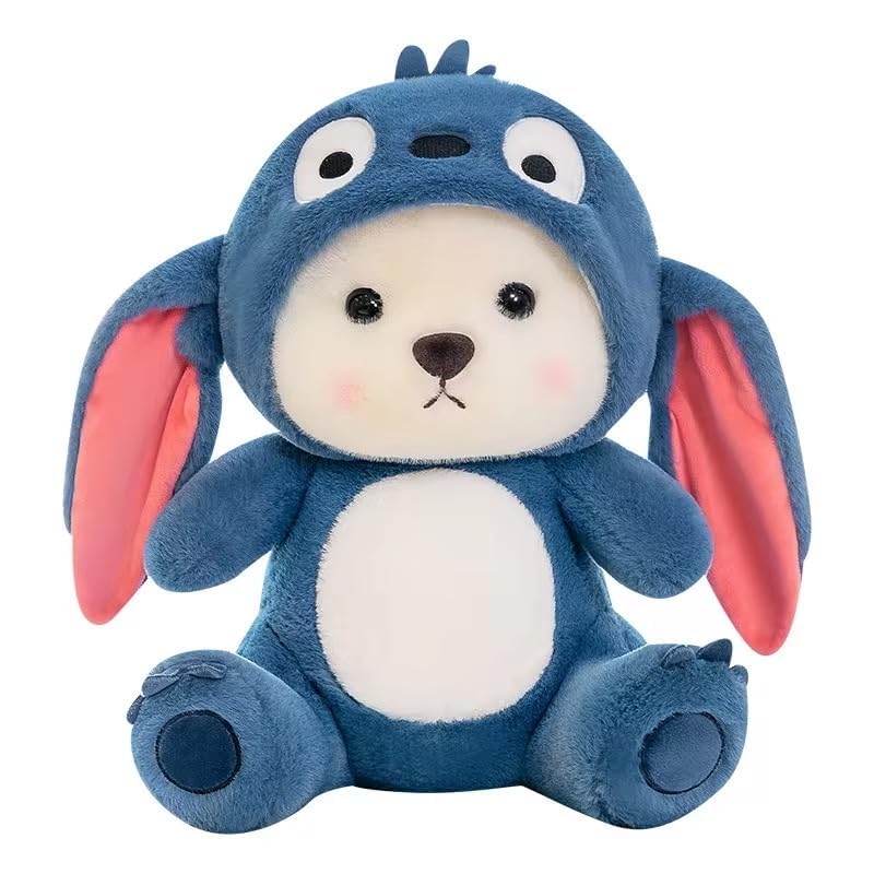Storescent Baby Plushies, Blue Lovable Huggable Soft Toy, Hooded Plush Teddy Bear, Elegant Soft Plush Toy For Babies, Great Birt