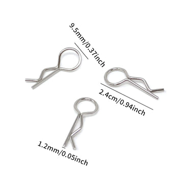 Honbay 100PCS 1/10 Metal Car Truck Buggy Shell Body Clips Pins for for RC Vehicles