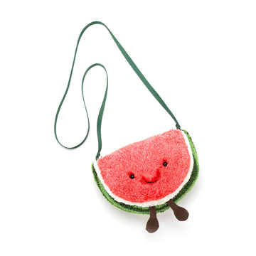 Jellycat Watermelon Plush Bag - 8.5 Crossbody & Shoulder Purse - Unique Fun Handbag for Kids and Adults