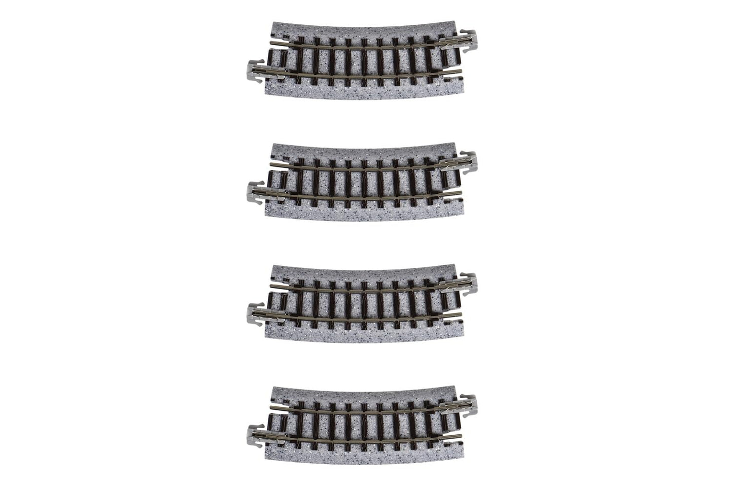 Kato USA Model Train Products Unitrack, 249mm (9 3/4'') Radius 15-Degree Curve Track (4-Piece)