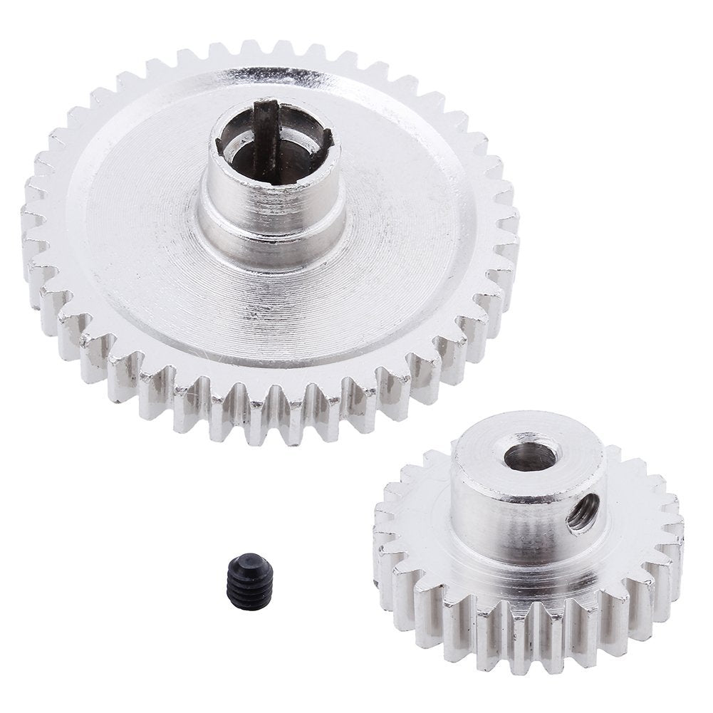 HobbyPark Metal Diff Differential Main Gear 42T & Motor Pinion Gear 27T Set for WLtoys A959-B A969-B A979-B K929-B 1/18 Scale RC
